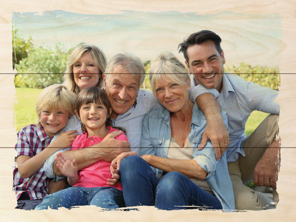 Holzbild Familienfoto